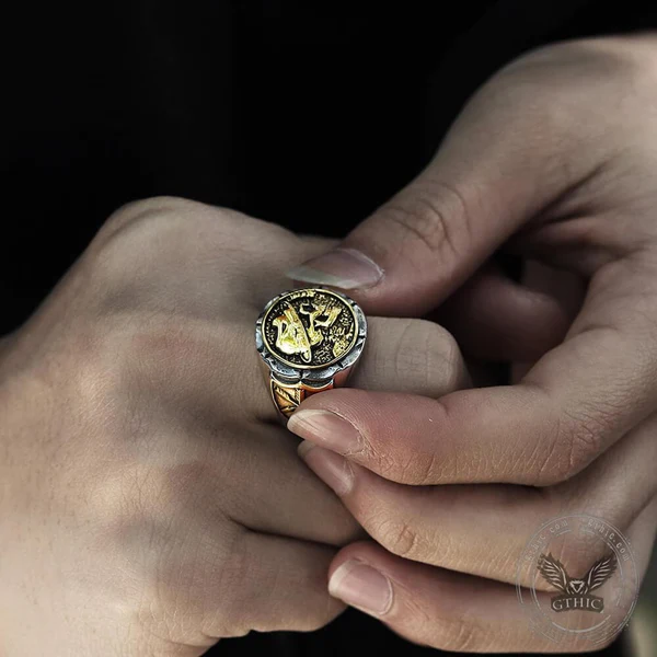 1936 Hobo Nickels Liberty Stainless Steel Skull Ring - Gthic.com