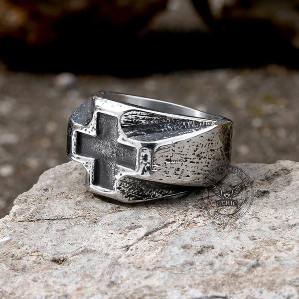 Retro Greek Cross Stainless Steel Ring-Gthic.com