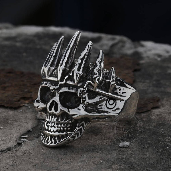Nobility King Crown Stainless Steel Skull Ring - Gthic.com