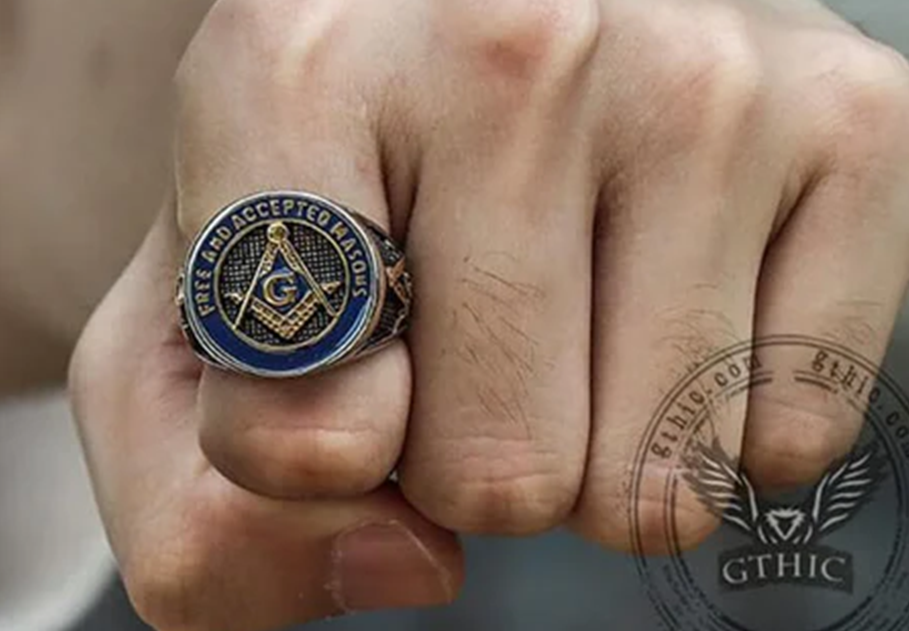 EYE OF PROVIDENCE 316L STAINLESS STEEL MASONIC RING - Gthic.com