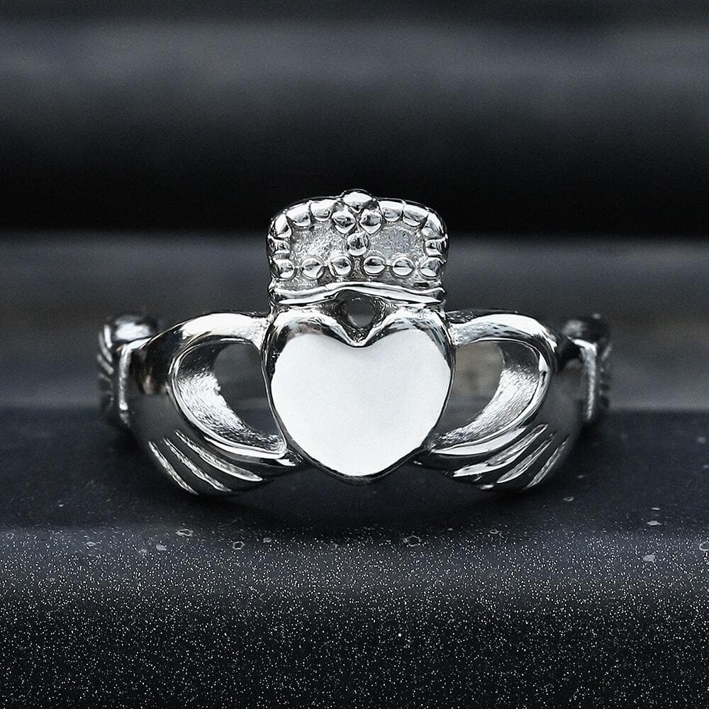 IRISH CLADDAGH STAINLESS STEEL RING - GTHIC