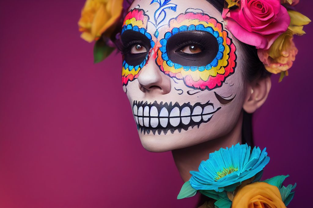 close-up-photo-of-woman-with-face-paint