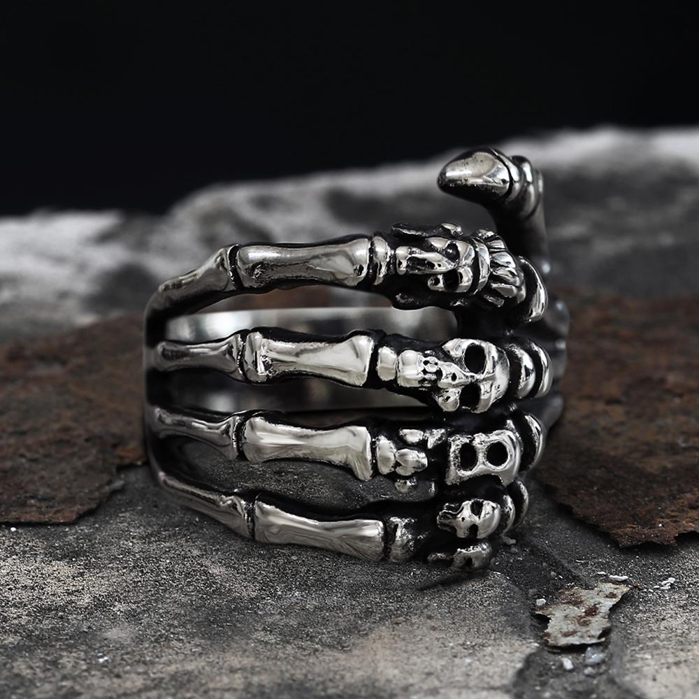 CLAW STAINLESS STEEL SKULL RING - GTHIC