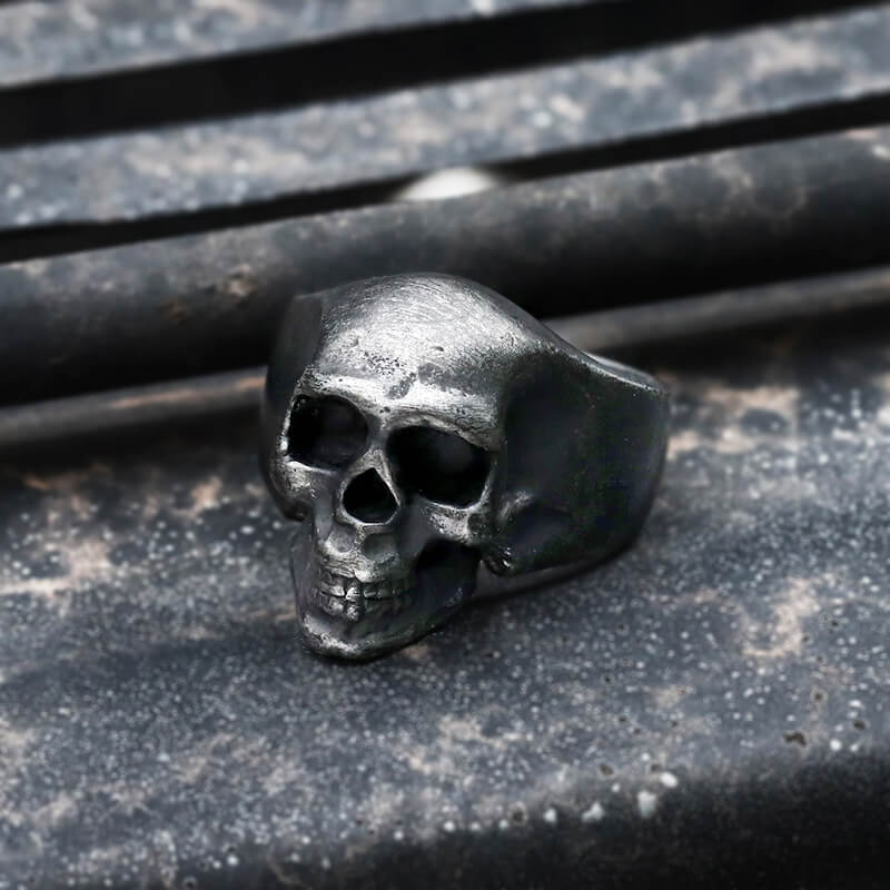 CLASSIC LOCOMOTIVE STAINLESS STEEL SKULL RING - GTHIC