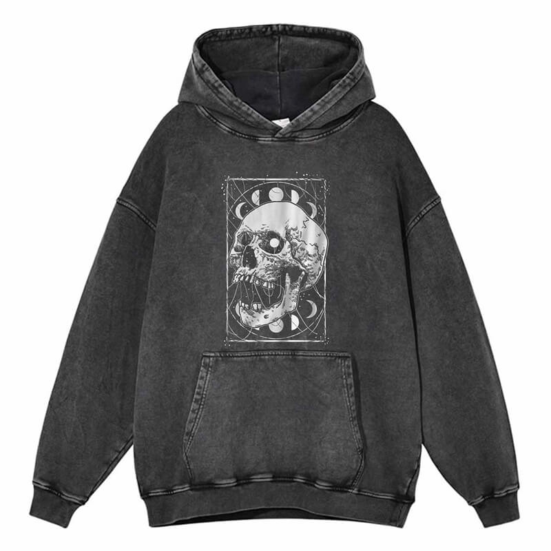 vintage-washed-skull-head-print-hoodie - GTHIC.com