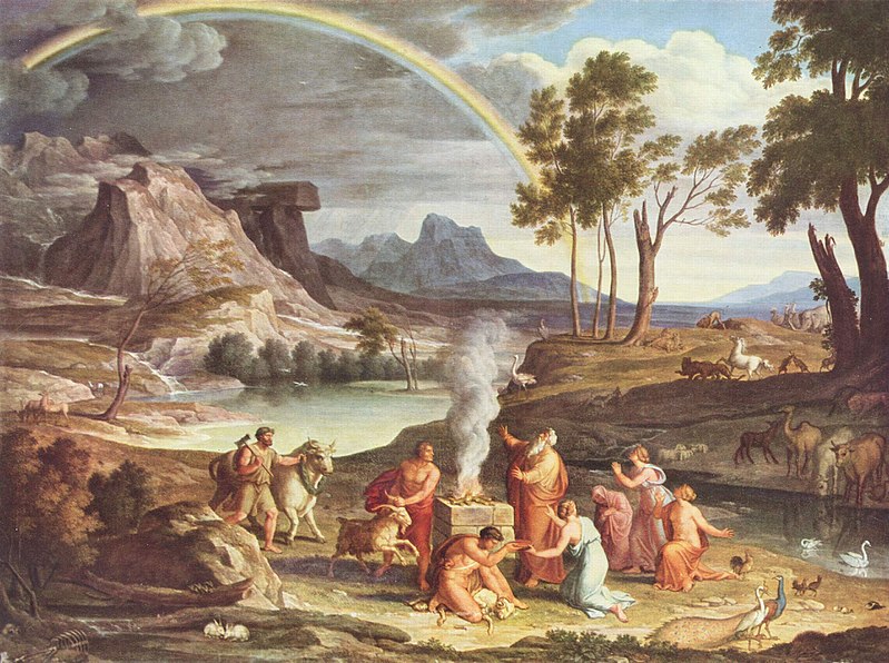 god symbol: Landscape with Noah, Offering a Sacrifice of Gratitude-Gthic.com