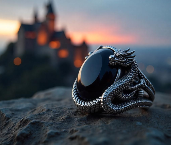 dragon ring on the rock